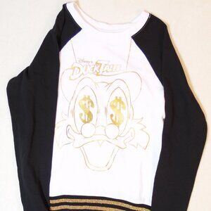 Disney Parks Sweatshirt‎ Womens Medium White Black Duck Tales EUC